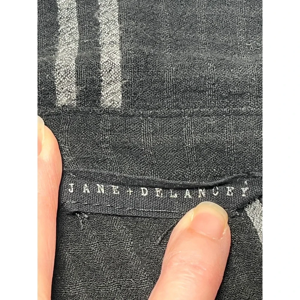 Jane + Delancey Windowpane Plaid Shirt XXL Black White Coastal Boho Tunic Top - Picture 2 of 7